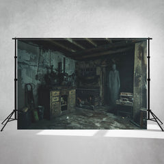 Spooky Interior Ghost Halloween Photo Backdrop - Layoris
