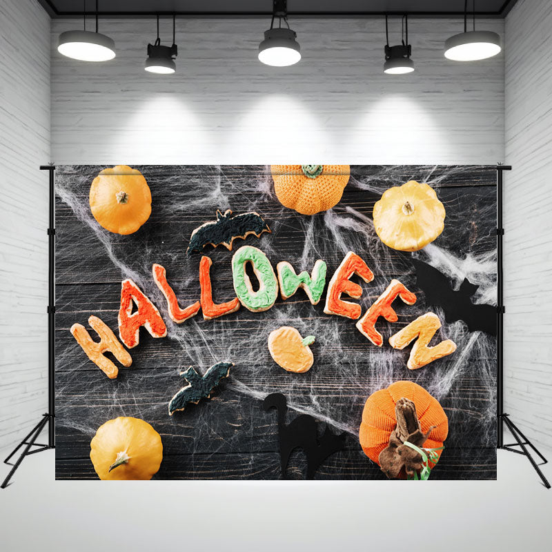 Cute Pumpkin Spiderweb Diy Halloween Backdrop - Layoris
