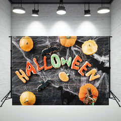 Cute Pumpkin Spiderweb Diy Halloween Backdrop - Layoris