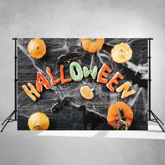 Cute Pumpkin Spiderweb Diy Halloween Backdrop - Layoris