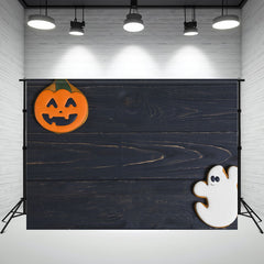 Cute Pumpkin Ghost Wooden Halloween Backdrop - Layoris
