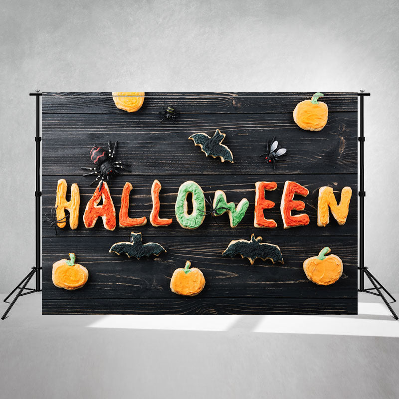 Spider Bat Pumpkin Diy Halloween Backdrop - Layoris