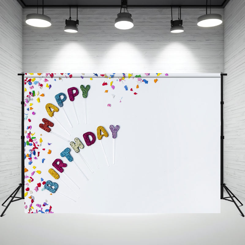Birthday Photography Backdrop With Colorful Candles - Layoris