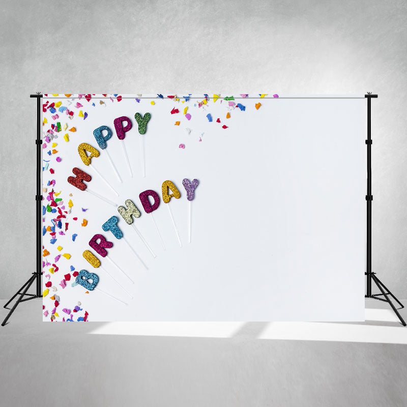 Birthday Photography Backdrop With Colorful Candles - Layoris