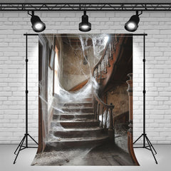 Spiral Staircase Spider Web Architecture Backdrop - Layoris