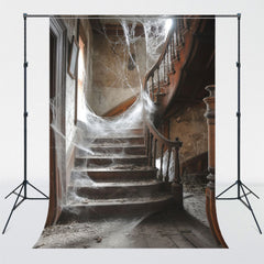 Spiral Staircase Spider Web Architecture Backdrop - Layoris