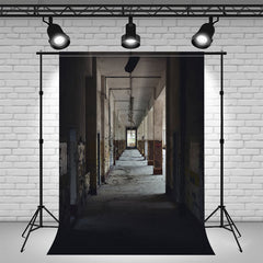 Dilapidated Abandoned Corridor Architecture Backdrop - Layoris