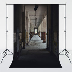 Dilapidated Abandoned Corridor Architecture Backdrop - Layoris