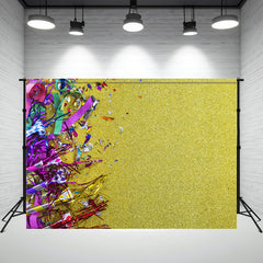 Dazzling Gold And Ribbons Birthday Photo Backdrop - Layoris