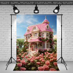 Pink Rose House Architectural Backdrop - Layoris