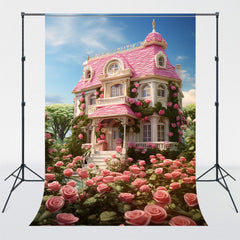 Pink Rose House Architectural Backdrop - Layoris