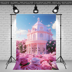 Pink Rose Castle Architectural Backdrop - Layoris