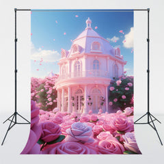 Pink Rose Castle Architectural Backdrop - Layoris