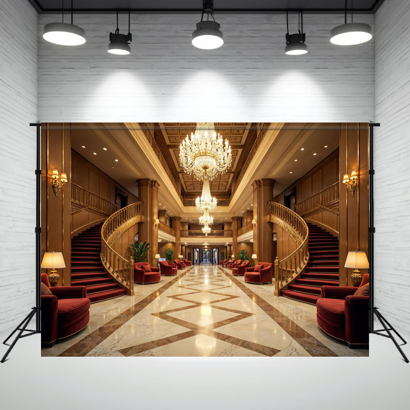 Noble Hall Staircase Architecture Backdrop - Layoris