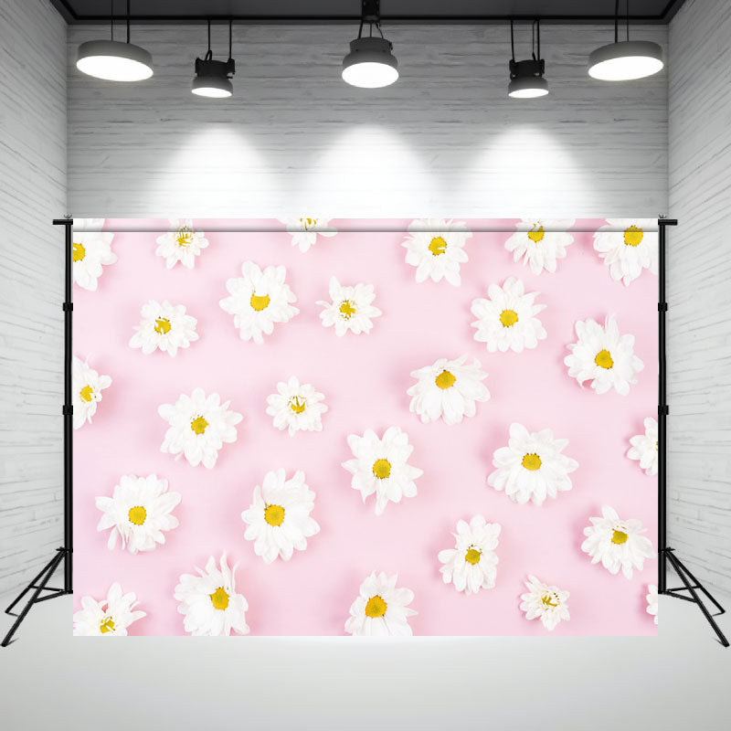 White Flower Pink Photography Backdrop - Layoris