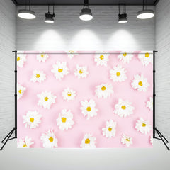 White Flower Pink Photography Backdrop - Layoris