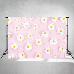 White Flower Pink Photography Backdrop - Layoris