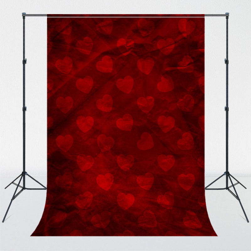 Wrinkled Texture Heart Valentines Day Backdrop - Layoris