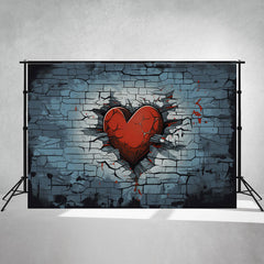 Heart Embedded In Brick Wall Photo Backdrop - Layoris