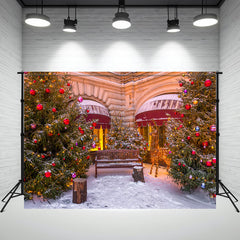 Store Chair Christmas Tree Holiday Photo Backdrop - Layoris
