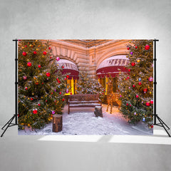 Store Chair Christmas Tree Holiday Photo Backdrop - Layoris