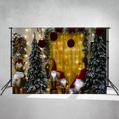 Christmas Gnomes Wreath Holiday Photo Backdrop - Layoris
