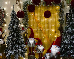 Christmas Gnomes Wreath Holiday Photo Backdrop - Layoris