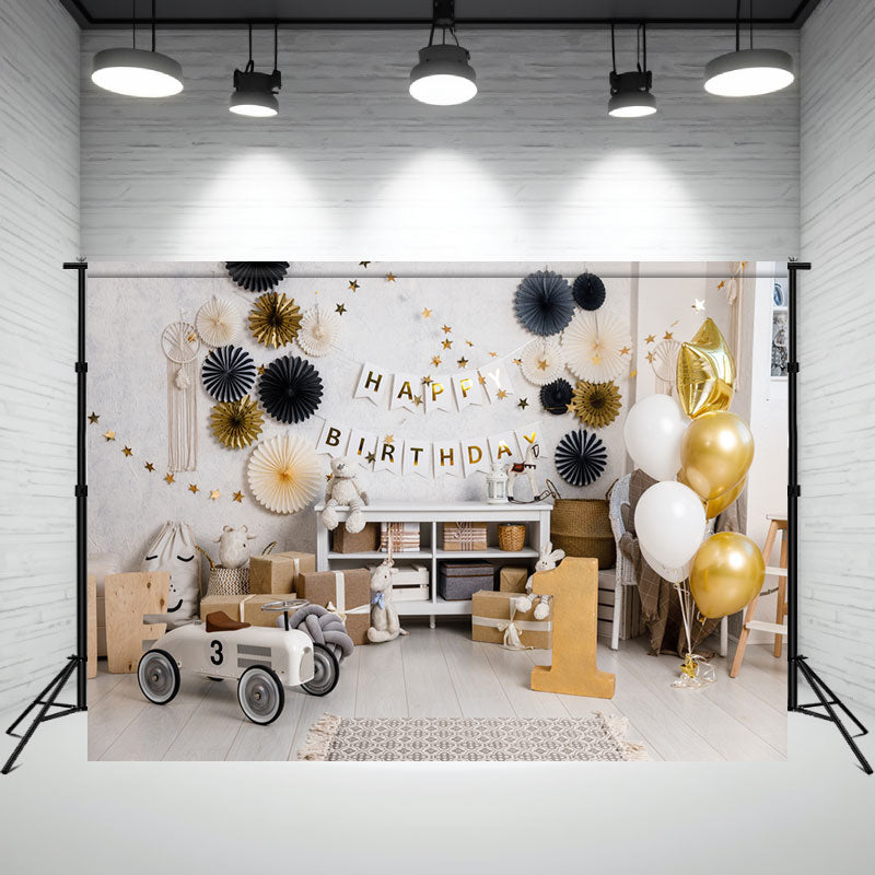 Happy First Birthday Mini Session Backdrop - Layoris