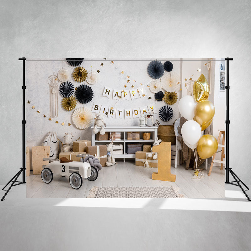Happy First Birthday Mini Session Backdrop - Layoris