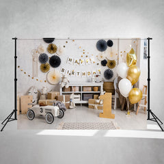 Happy First Birthday Mini Session Backdrop - Layoris