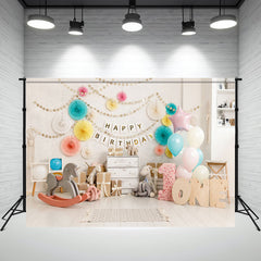 Indoor Balloon 1St Birthday Mini Session Backdrop - Layoris