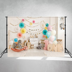 Indoor Balloon 1St Birthday Mini Session Backdrop - Layoris