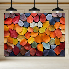 Layoris Autumn Colorful Leaves Floor Photo Backdrop