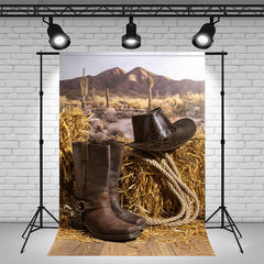 Layoris Haystack Boots Hat Western Cowboy Backdrop