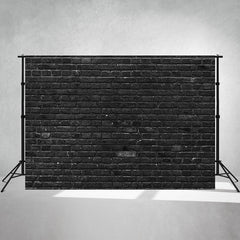 Classic Black Brick Wall Photography Backdrop - Layoris