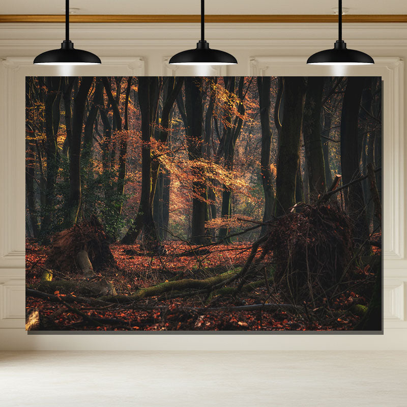 Layoris Autumn Forest Tree Trunk Photography Backdrop