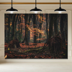 Layoris Autumn Forest Tree Trunk Photography Backdrop