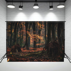 Layoris Autumn Forest Tree Trunk Photography Backdrop