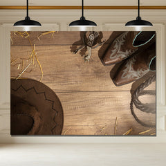 Layoris Western Cowboy Theme Birthday Photo Backdrop