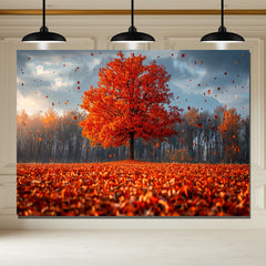 Layoris A Red Maple Tree Autumn Photo Backdrop