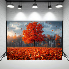 Layoris A Red Maple Tree Autumn Photo Backdrop