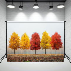 Layoris Red And Yellow Maple Trees Autumn Photo Backdrop
