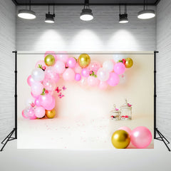 Layoris Pink Balloon Birthday Mini Session Backdrop