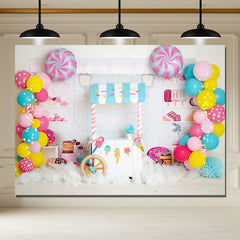 Layoris Balloon Ice Cream Shop Mini Session Backdrop