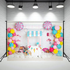 Layoris Balloon Ice Cream Shop Mini Session Backdrop