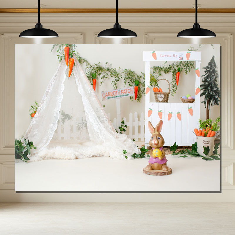 Layoris Carrot Tent Bunny Easter Mini Session Backdrop
