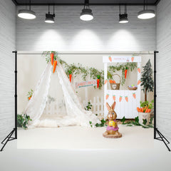 Layoris Carrot Tent Bunny Easter Mini Session Backdrop