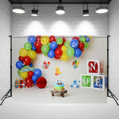 Layoris Balloon Cake 1St Birthday Mini Session Backdrop