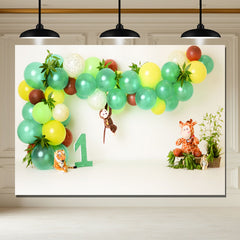 Layoris Green Balloon Animal Fairy Tale Mini Session Backdrop