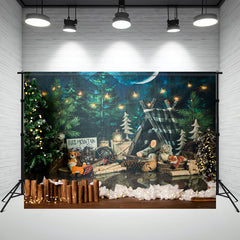 Layoris Tent Forest Green Birthday Mini Session Backdrop